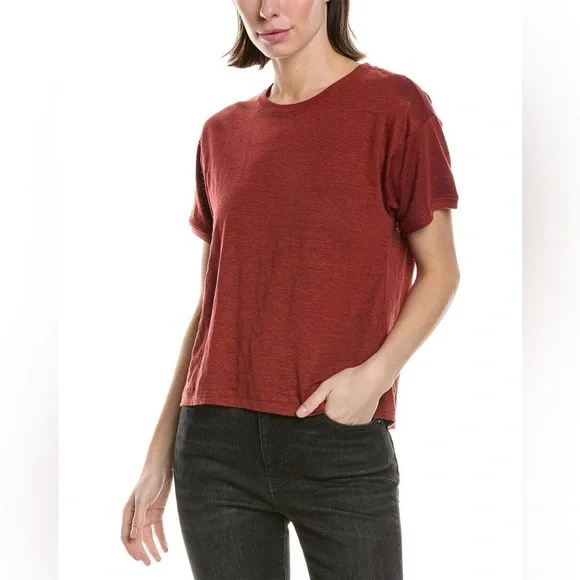 FRAME Crewneck Organic Linen T-Shirt - Picture 1 of 4